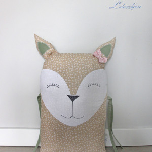 Poduszka dekoracyjna sarenka, ochraniacz do łóżeczka beżowa