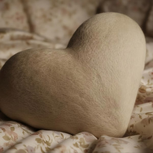 Poduszka do filcowania w kształcie serca | Wełna + wiskoza