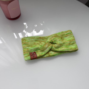 Podwójna opaska 100% merino-Żółtozielona