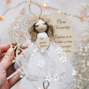 Podziękowanie dla chrzestnego ojca - aniołek z dedykacją