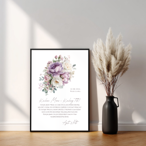 Podziękowanie dla rodziców na ślub, pamiątkowy plakat P0145