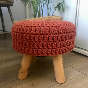 Pokrowiec na stołek,taboret, 30x10cm ceglany.