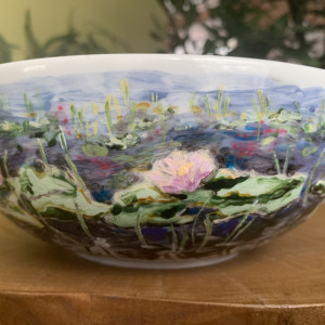 Półmisek ręcznie malowany lilie wodne