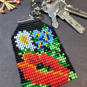 Polne Kwiaty Maki Chabry Brelok breloczek zawieszka do kluczy torebki