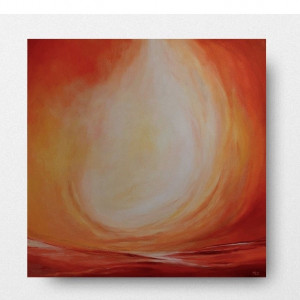 Pomarańczowy pejzaż   -obraz akrylowy 60/60 cm