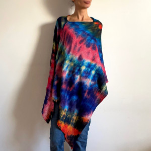 Ponczo wełniane kolorowe II