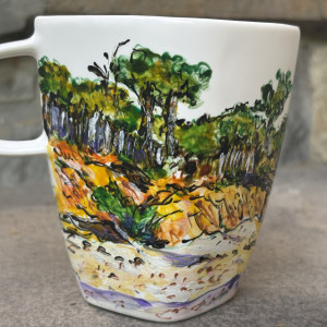 Porcelanowy kubek ręcznie malowany Nad Bałtykiem