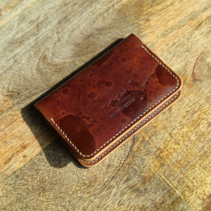 Portfel skórzany na karty płatnicze – ręcznie szyty! Świetny prezent!