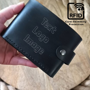 Portfel z RFID skórzany z grawerem duży na bilon zdjęcia 11 kart