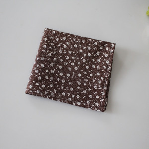 Poszetka wypustka butonierka  bawełna łączka na brązie