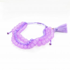 Potrójna bransoletka w kolorze lila