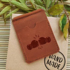 Prezent dla boksera Portfel skórzany z klipsem