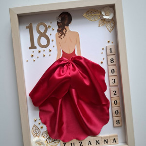 PREZENT NA 18 URODZINY DLA DZIEWCZYNY – PERSONALIZOWANA RAMKA 3D