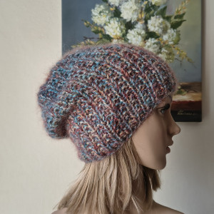 Przemiła, puchata, ciepła czapka z merino, jedwabiem i moherem