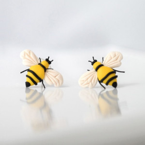 Pszczoły - designerskie kolczyki wkręty