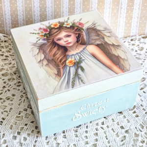 Pudełko drewniane - Chrzest Święty