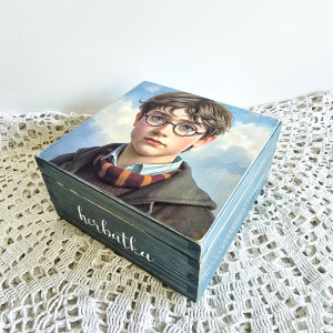 Pudełko drewniane - Herbatka u Harrego