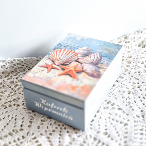 Pudełko drewniane - Kuferek wspomnień - morze