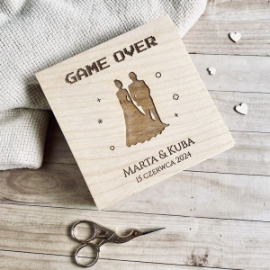 Pudełko ślubne kwadratowe game over