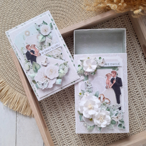 Pudełko-szufladka na gotówkę i kartka ślubna | We dwoje