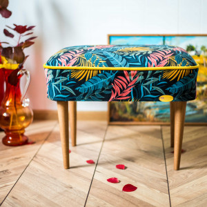 Puf podnóżek pufa tapicerowana boho