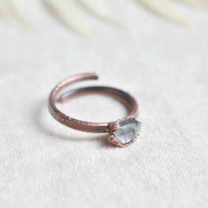Pure - pierścionek z diamentem herkimer