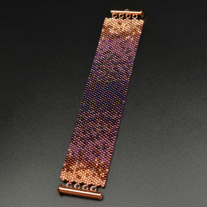 Purple Ombre, wyplatana bransoleta, beading