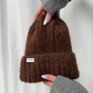 Puszysta czapka Cloud wełna merino alpaka handmade