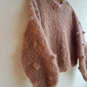 Puszysty sweterek z Alpaki i Merino. Handmade.