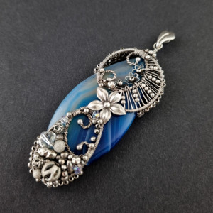 Quintessence - wisior wire-wrapping, Swarovski