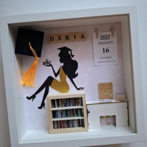 RAMKA 3D NA UKOŃCZENIE STUDIÓW, OBRONĘ LICENCJATU, MAGISTERSKĄ