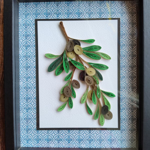 Ramka - gałązka oliwna - quilling