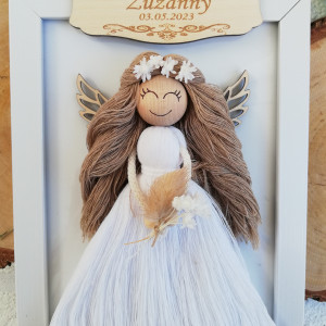 ramka komunia święta aniołek handmade