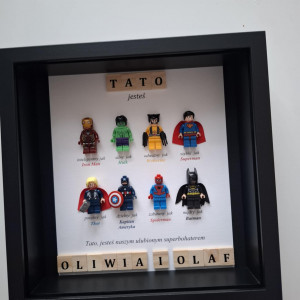 Ramka z superbohaterami dzień ojca, dzień taty