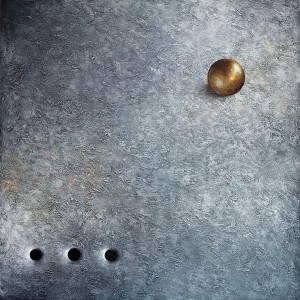 Ręcznie malowana abstrakcja - złota kula (4-0848)