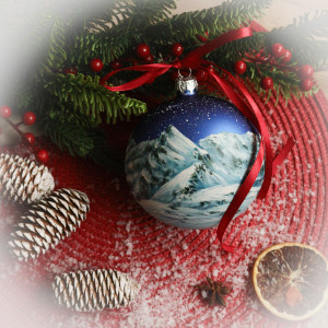 Ręcznie malowana bombka na zamówienie (pejzaż)