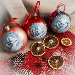 Ręcznie malowana bombka tatrzańska (7) 10 cm kolory