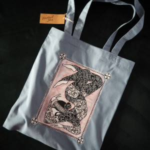 ręcznie malowana torba bawełniana tote shopperka YOGA