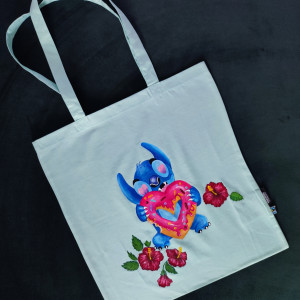 ręcznie malowana torba szmacianka STICH