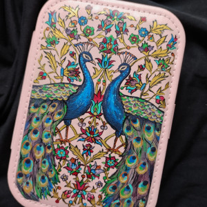 ręcznie malowane pudełko na biżuterię PAWIE