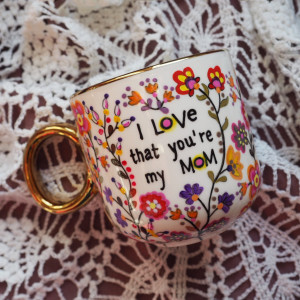 Ręcznie malowany kubek dla mamy LOVE MOM