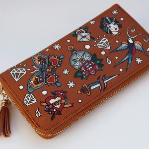 ręcznie malowany portfel damski VINTAGE TATTOO