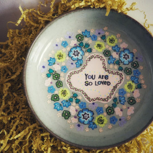 Ręcznie malowany talerz półmisek patera LOVED