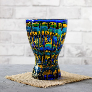Ręcznie malowany wazon szklany Spływająca Farba