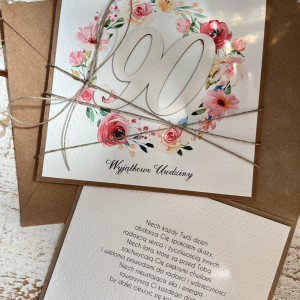 RĘCZNIE ROBIONA KARTKA NA URODZINY NA 90 URODZINY KU90-654