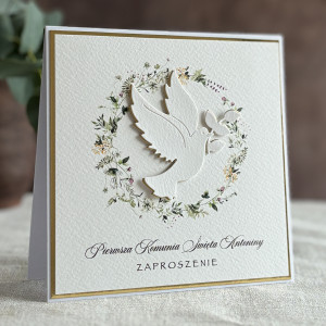 Ręcznie robione zaproszenia komunijne wzór 18A