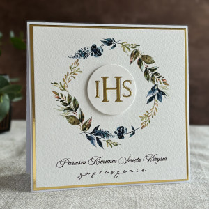 Ręcznie robione zaproszenia komunijne wzór 33