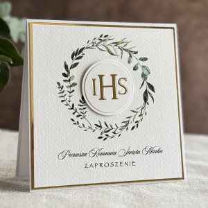 Ręcznie robione zaproszenia komunijne wzór 3B