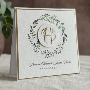 Ręcznie robione zaproszenia komunijne wzór 3C
