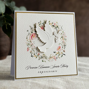 Ręcznie robione zaproszenia komunijne wzór 48B